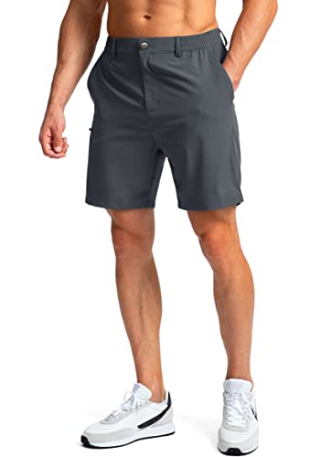 Image of Pinkbomb Men's Golf Shorts with 6 Pockets Stretch Quick Dry Hiking Work Dress Shorts for Men