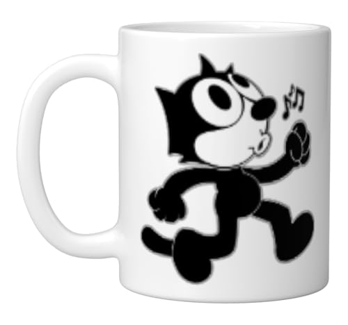 Taza de cerámica Felix Cartoon, blanca, 11 oz miniatura 1