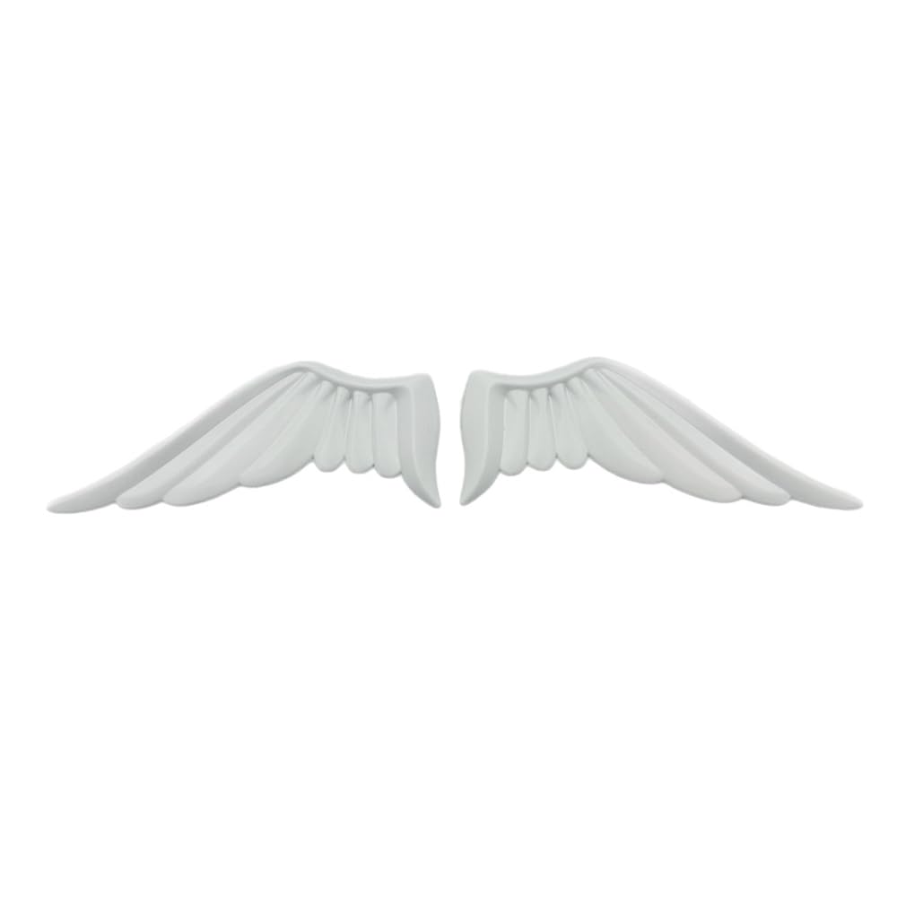 JALILAN 2 Pcs Car Angel Wings Badge Stickers for Fiat Punto Evo | Typ 199 | Bj. 2009-2011, 3D Metal Rear Trunk Tailgate Side Fender Decals, Decorative Exterior Emblem,White