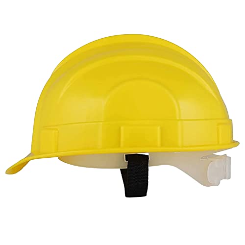 Image of Industrial Safety Helmet with Hard Hat and Ratchet for Outdoor Construction & Industrial Work - Yellow