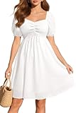 Easter Dress Women White Summer Graduation Spring Bridal Shower Casual Short Teen Juniors Swiss Dot Confirmation Dresses
