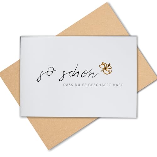 Lovely Cards - So schön dass du geschafft hast - Karte zur bestandenen Prüfung, Schulabschluss - Examen Uni Bachelor Master - Karte zum Führerschein - Ruhestand Herzlichen Glückwusch - DIN A6 Lovely Cards - So schön dass du geschafft hast - Karte zur bestandenen Prüfung, Schulabschluss - Examen Uni Bachelor Master - Karte zum Führerschein - Ruhestand Herzlichen Glückwusch - DIN A6