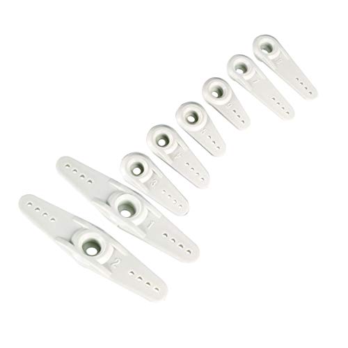 uxcell Plastic Servo Arms 25T White, 3mm Hole Single/Double Arm for Futaba 1 Set