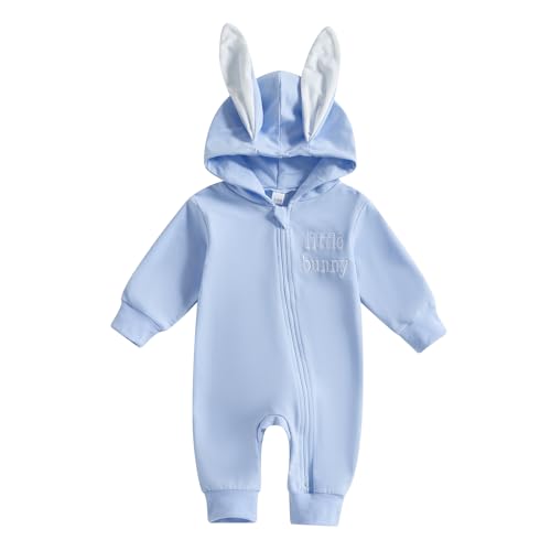 BemeyourBBs Newborn Easter Bunny Ear Hoodie Romper