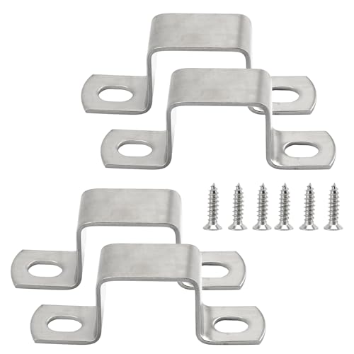 Abrazaderas cuadradas de acero inoxidable 304 con tornillos, paquete de 4 abrazaderas de tubo de 100 x 100 mm en forma de U