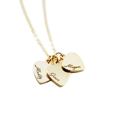 Personalized Heart Name Necklace, Personalized Heart Necklace, Valentines Day Gift, Heart Charm Jewelry, Bridesmaid Gift, Custom Engraved Name, Gift for Her, Mom Gift