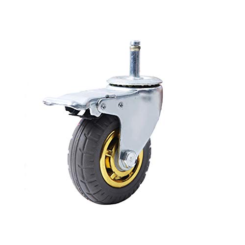5Inch Caster Wheels Heavy Duty 125 mm Rubber Swivel Trolley Meble do transportu Rolki transportowe Samochody wymienne,Stem M11x35mm, pojemność 270 kg, zestaw 4