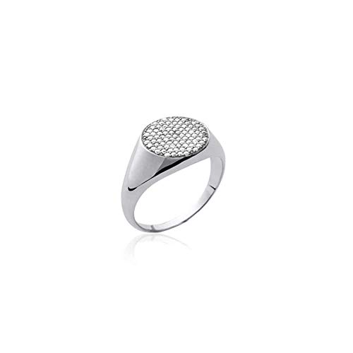 Chevalière argent 925 rhodié avec zirconium à porter au quotidien