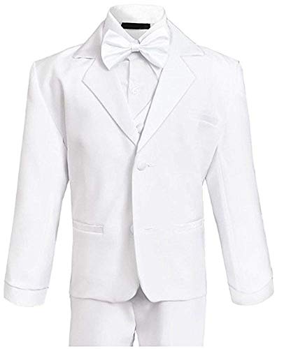 Image of iGirldress Baby /Toddle /Boys Ivory Black Navy Jacket Pants Shirt Bowtie Tuxedo Ring Bearer Suit