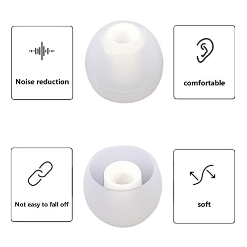 Image of Earbud Replacement Tips Silicone Earbud Tips Ear Bud Covers Fit Most in-Ear Earbuds(Inner Hole 3.8mm -5.1mm) Headphone Ear Tips 9 Pairs S M L