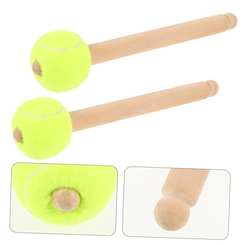 2 baquetas para caja, mango de madera y punta de fieltro, para batería y bombo miniatura 2