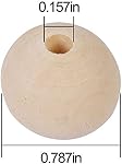 ZOENHOU 400 PCS 20mm Large Wooden Beads, Natural Round Wood Beads, Unfinished Wooden Beads for Crafts Making, DIY, Handmade, Jewelry, Bracelet, Decoration