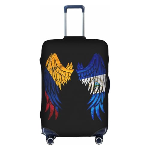 Travel Luggage Cover Wings Colombian Colombia And Nicaragua Flag 3 Fashion Washable Baggage Suitcase Protector Fit For Luggage Medium