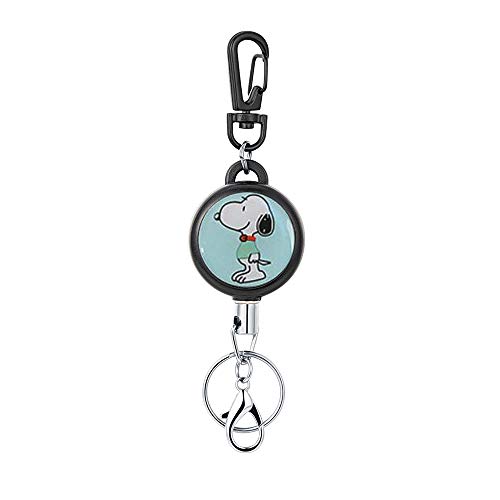HASFINE Retractable Keychain Badge Holder Carabiner, Cute Retractable Badge Reel Clip with Key Chain Stainless Hook