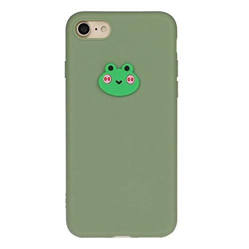 Boloker Coque pour iPhone 8 / iPhone 7 (4,7 Pouces) [avec Verre Trempé], Motif Mignon Étui en Silicone Souple, Flexible Plein-Corps TPU Bumper Anti-Rayures Housse Étui de Protection (Grenouille) Cover