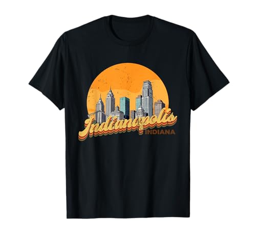 Indianapolis, Indiana Retro Vintage skyline T-Shirt