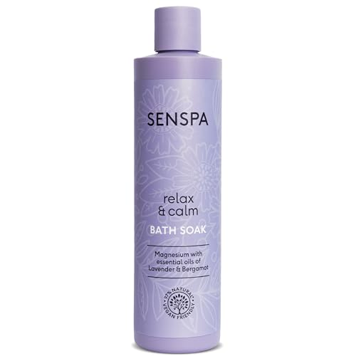 SenSpa Relax & Calm Lavender Bath Soak - Vegan Bubble Bath for Women & Men Luxury Natural Bubble Bath Wash with Lavender Gifts for Her - Mens/Womens Luxury Bath Products with Magnesium - 200ml