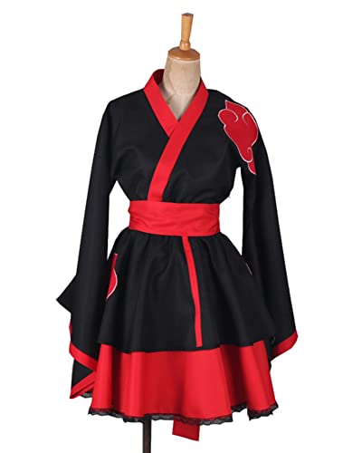 PUYYDS Anime Shippuden Sex Reversion Kimono Lolita Vestido Akatsuki Cosplay Disfraz Mujer Japón Estilo Vestidos