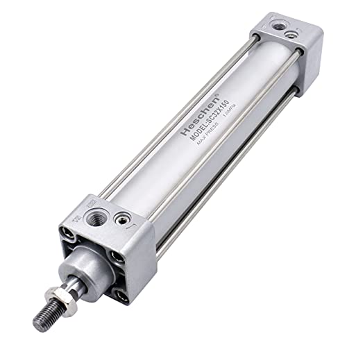 Heschen Pneumatic Standard Cylinder SC 32-150, PT1/8'' Port, 32mm Bore, 150mm Stroke, Single Rod Double Action
