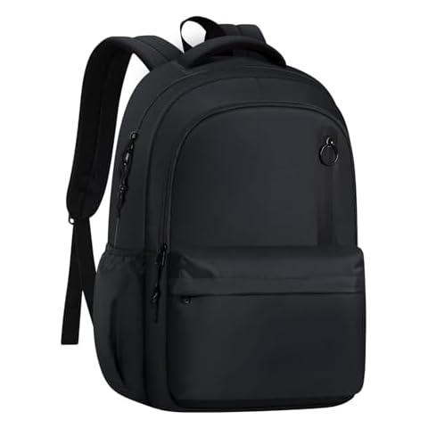 PRAGARI Kids School Bakcpack for Women Aesthetic Laptop Backpack Black Lightweight College Bookbag Travel Casual Daypack Cover