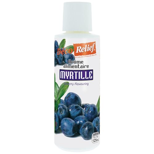 Déco Relief - Arôme Liquide Myrtilles 125 ml - Arôme Alimentaire Pâtisserie & Yaourtière - Pour Gâteaux, Pâtisseries, Yaourts - Arôme Concentré -...
