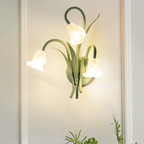 Aplique de pared de vidrio floral para un dormitorio acogedor estilo campestre francés 3