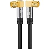 Material/Cubierta de pvc CABLEPELADO Cable Antena satelite HDTV 135 dB Tipo f Macho acodado 1 M Negro