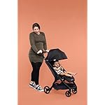 Ergobaby Metro+ Kinderwagen Buggy mit Liegefunktion, Kinder-Buggy Zusammenklappbar Autositz Kompatibel Klein Leicht Kompakt (Schwarz, Metro+)