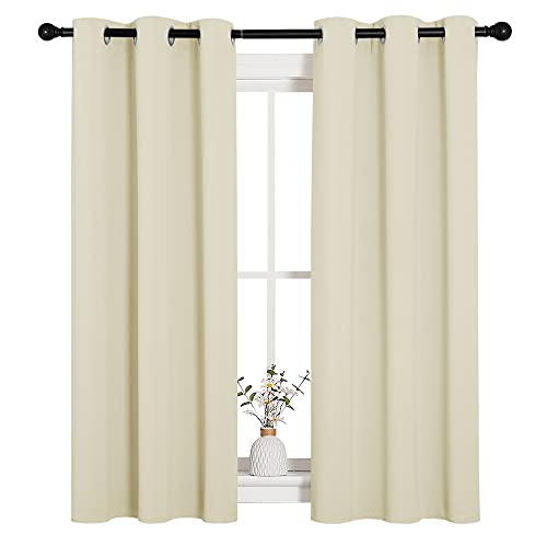 Image of NICETOWN Room Darkening Draperies Window Curtain Panels, Thermal Insulated Grommet Room Darkening Curtains for Bedroom (Beige, 2 Panels, W34 x L54 -inch)