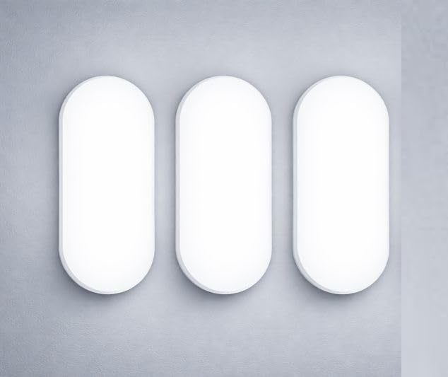Image of OLIPS LED Bulkhead Light IP54 Waterproof Indoor /Outdoor Wall & Ceiling Light - Weatherproof, Shock Proof, Slim Plastic Surface-Mounted Fixture (15 WATT (Cool White), 3)