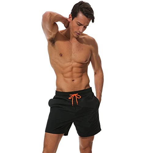 Short Masculino Liso Tactel Bermuda Praia Super Leve - Preto/G