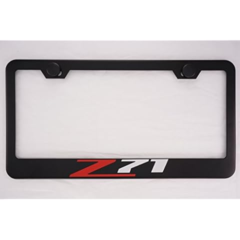 Fit Z71 Matt Black Liecnese Plate Frame with Caps Cover