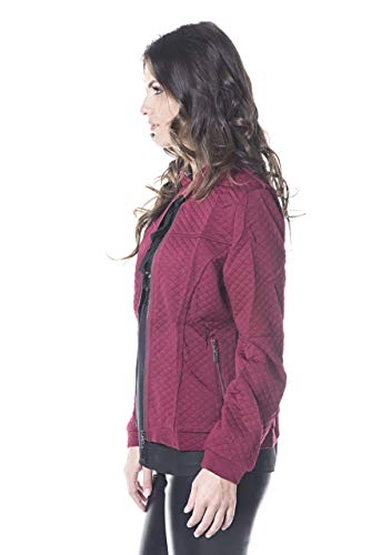 JAQUETA MOLETINHO FEMININA COM ZIPÉR (MARSALA, G)