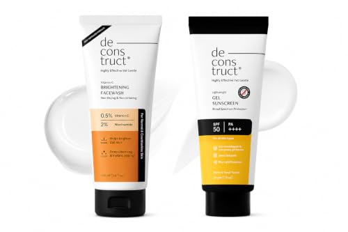 Image of Deconstruct Gel Sunscreen 50gm + Vitamin C Brightening Face Wash combo