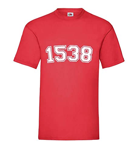 T-shirt pour homme 1538 grande taille XXXL vêtement de couleur rouge uni pour l'été