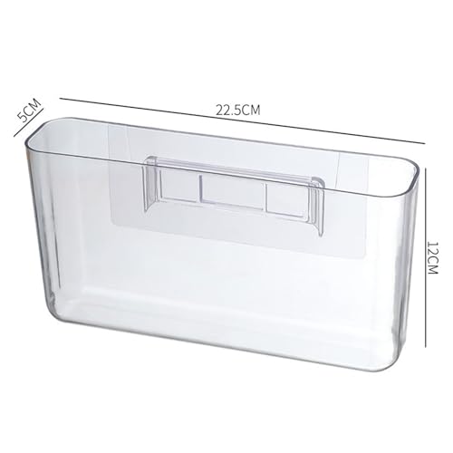 Wandorganizer, Selbstklebende Transparente Aufbewahrungsbox mit Großer Kapazität für Fernbedienungen, Küche Schlafzimmer Wohnzimmer, Starker Klebeorganizer aus Robustem Kunststoff für Wände und Regale