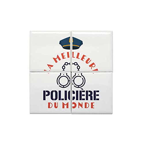 Carreaux céramique la meilleure policière du monde faïence décorative premium gendarmerie