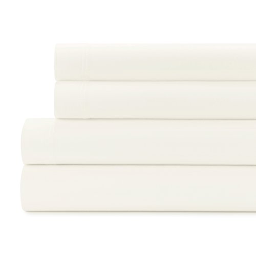 Briarwood Home Easy Fit Jersey Sheet Set - Extra Soft 100% Cotton, Jersey Knit (T-Shirt) Breathable Bed Sheets, 150 GSM Deep Pocket - Comfortable & Durable - All Season Bedding Sheets (King, Ivory) Cover
