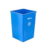 Restaurantware-Clean Tek Professional 35 Gallon Trash Can, 1 Square Waste Basket - Space Saving, Heavy-Duty, Blue Plastic Garbage Bin, For Commercial Space, Office, Store, Restaurant, And More