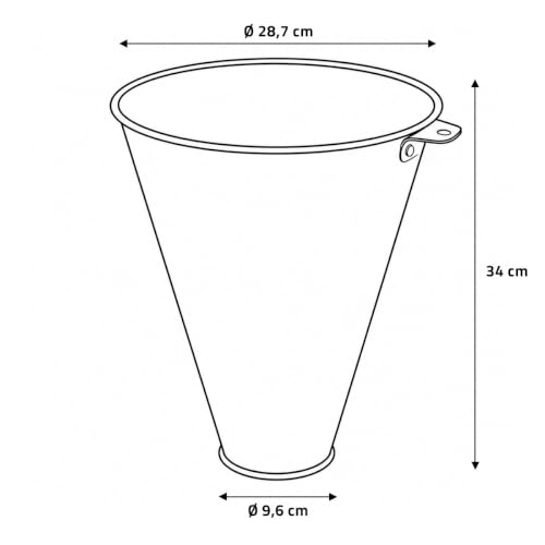 Foto von Gaun Schlachttrichter für Geflügel, FUNNEL, 34 cm Höhe, 10 cm unten, 28,5 cm oben, Silber, Metall