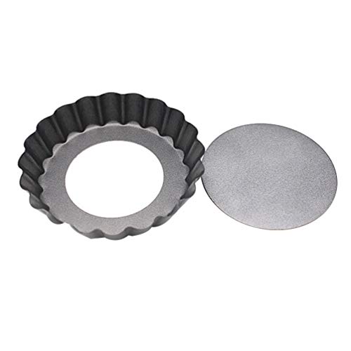 HEMOTON Stampo Antiaderente Alto per Quiche e Torte con Base Rimovibile - Stampo Alto Crostate e Quiche Bordo Scanalato (28 Cm)