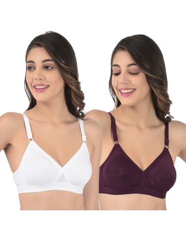Image of Softline Women's Cotton Rich Wire-Free Non-Padded Balconette Bra Combo | Seamless, Breathable & Soft Fabric | Full Coverage & Everyday Comfort (Pack of 2)