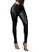 Avanova Women Faux Leather High Waist Sexy Leggings Stretchy Skinny Pants Black X-Large