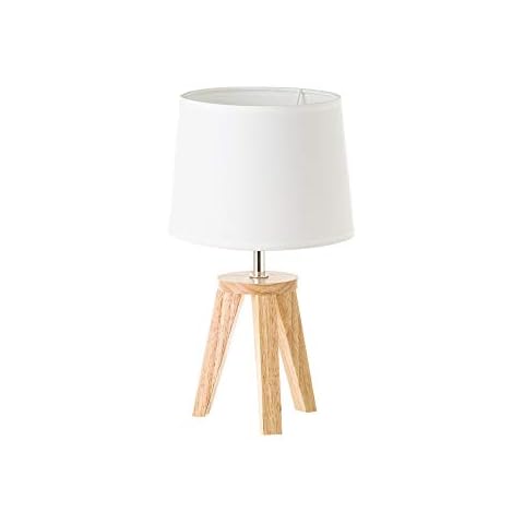 Lámpara de mesa nórdica de Madera de Roble Beige Cover