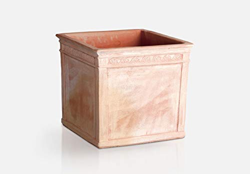 Amazon.co.jp: イタリア製テラコッタプランター リーフキューブ45 （幅
