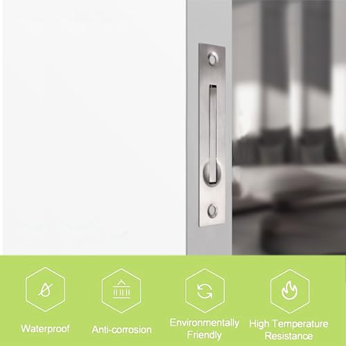 UFURMATE Flush Mount Door Pull, 2PCS 304 Stainless Steel Pocket Door Handle Brushed Flush Mount Edge Pull for Closet (100 * 20mm) - Image 3