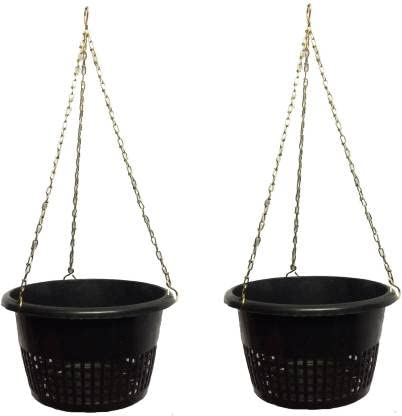 Banrujjeder Orchid Bagan Private Limited Orchid Pots 8 Inch Hanging With Metal Chain (Black) - Pack Of 2 (B09PGMB186) Amazon Price History, Amazon Price Tracker