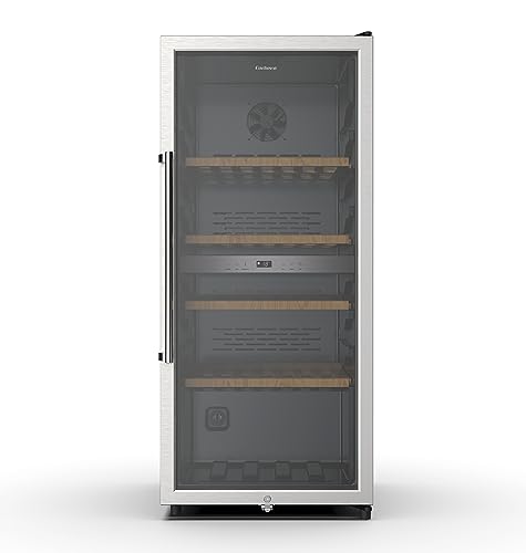 Corberó CFKWC91SWDZ Weinkühlschrank 200L, 91 Flaschen, statisch mit Ventilator, schwarze Glastür, Doppelzone, LED-Licht, 4 Holzböden, 45 dB, Energieeffizienz G, Corberó CFKWC91SWDZ Weinkühlschrank 200L, 91 Flaschen, statisch mit Ventilator, schwarze Glastür, Doppelzone, LED-Licht, 4 Holzböden, 45 dB, Energieeffizienz G,