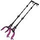 Kekoy 2 Stück Greifer mit Licht, 80cm Greifzange für Senioren, 90° Drehbare Faltbar Müllzange, Aluminium Müllgreifer Zange mit Magnet, Abfallsammlung, Armverlängerung,Greifzange für müll(Rose)