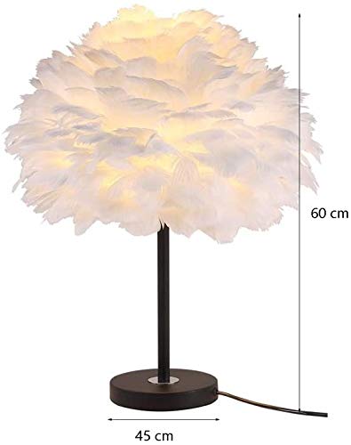 Lampe de table plume E27 luminaire décoratif chambre salon
